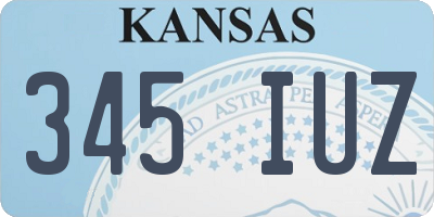 KS license plate 345IUZ