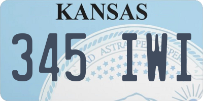 KS license plate 345IWI