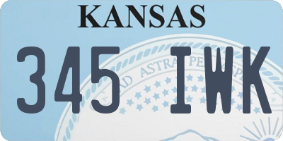 KS license plate 345IWK