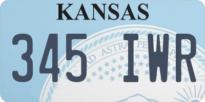 KS license plate 345IWR