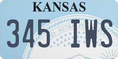 KS license plate 345IWS