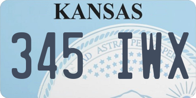 KS license plate 345IWX