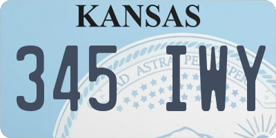 KS license plate 345IWY