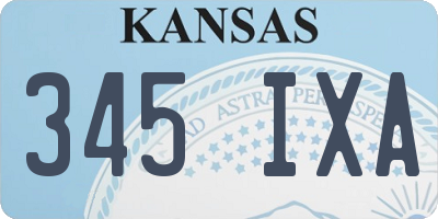 KS license plate 345IXA