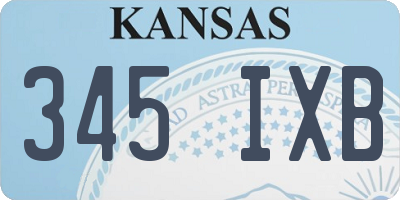 KS license plate 345IXB