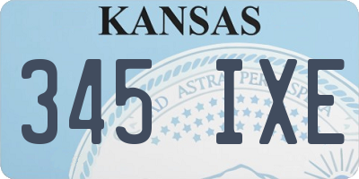 KS license plate 345IXE