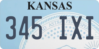 KS license plate 345IXI