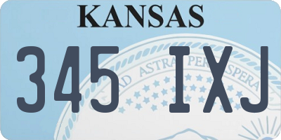 KS license plate 345IXJ