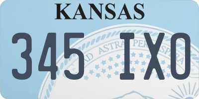KS license plate 345IXO