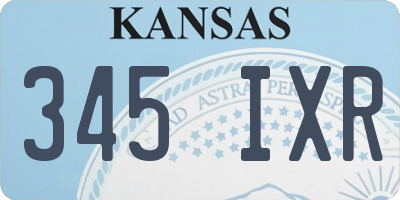 KS license plate 345IXR