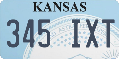 KS license plate 345IXT