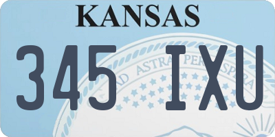 KS license plate 345IXU
