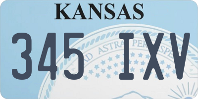KS license plate 345IXV