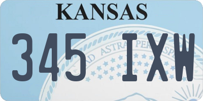 KS license plate 345IXW