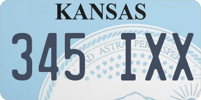 KS license plate 345IXX