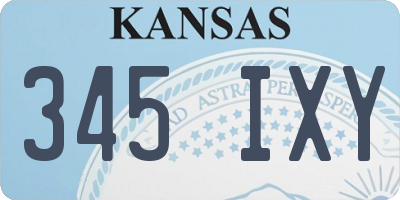 KS license plate 345IXY