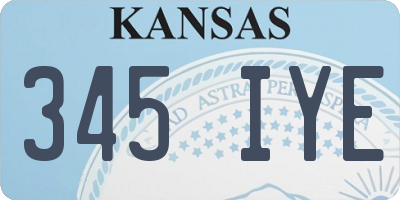 KS license plate 345IYE