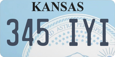 KS license plate 345IYI