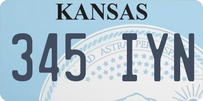 KS license plate 345IYN