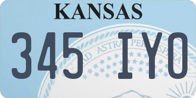 KS license plate 345IYO