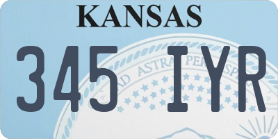 KS license plate 345IYR