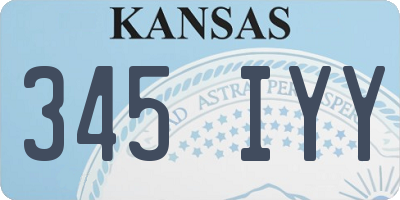 KS license plate 345IYY