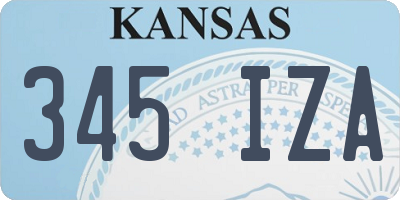KS license plate 345IZA