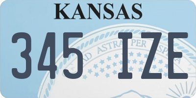 KS license plate 345IZE