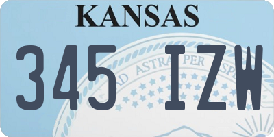 KS license plate 345IZW