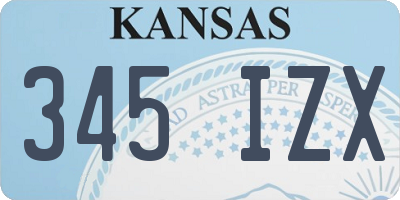 KS license plate 345IZX