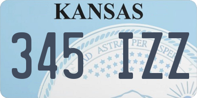 KS license plate 345IZZ