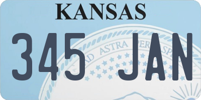 KS license plate 345JAN