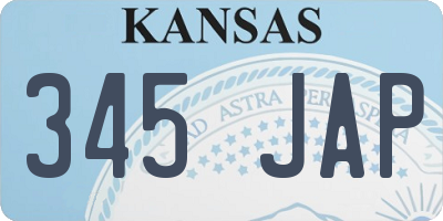 KS license plate 345JAP