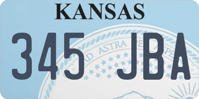 KS license plate 345JBA
