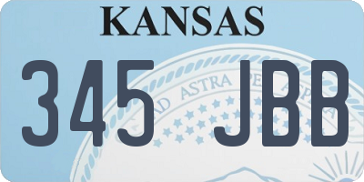 KS license plate 345JBB