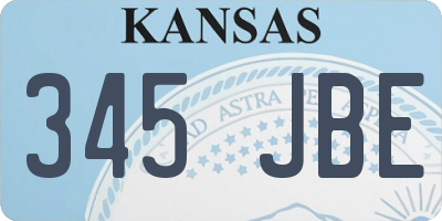 KS license plate 345JBE