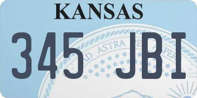 KS license plate 345JBI
