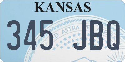 KS license plate 345JBQ