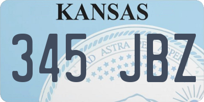 KS license plate 345JBZ