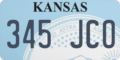 KS license plate 345JCO