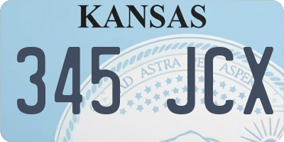 KS license plate 345JCX