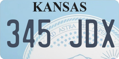 KS license plate 345JDX