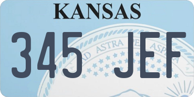 KS license plate 345JEF
