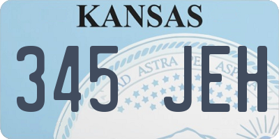 KS license plate 345JEH