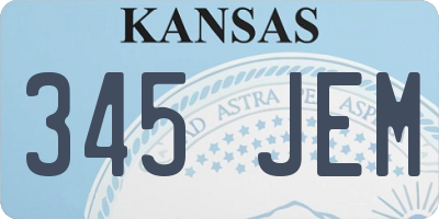 KS license plate 345JEM