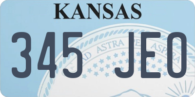 KS license plate 345JEO
