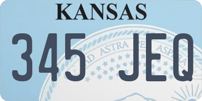 KS license plate 345JEQ