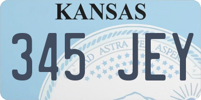KS license plate 345JEY