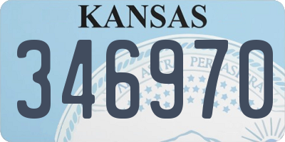 KS license plate 346970