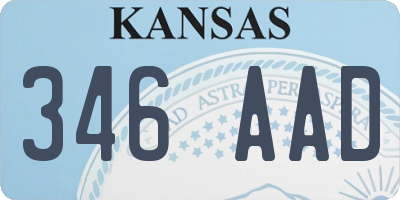 KS license plate 346AAD